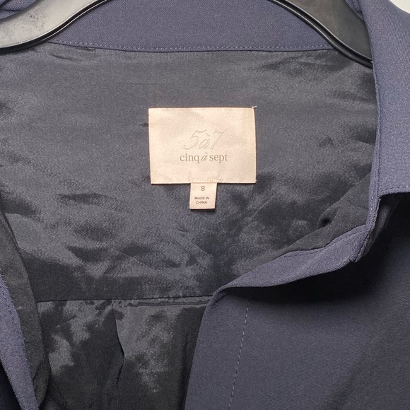 Cinq à Sept Midi McKenna Dress Navy Blue Size 8 - Picture 5 of 14